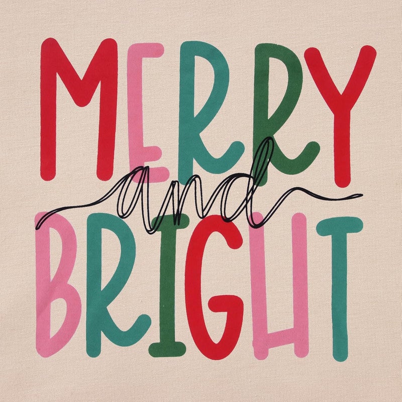 MODNTOGA Store Kids Boy Girl Merry and Bright Crewneck Sweatshirt Merry Christmas Sweatshirt Retro Xmas Long Sleeve Pullover Tops - Image 5